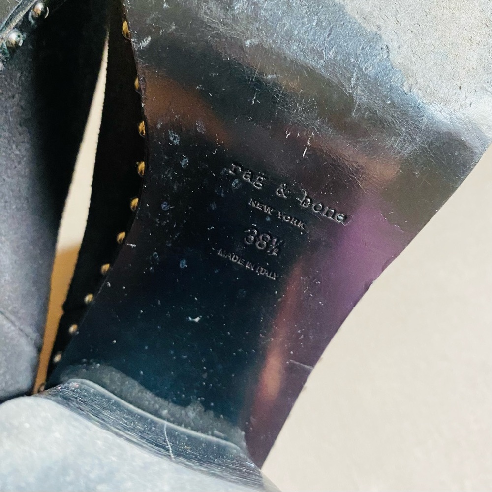 Rag & Bone Romi Waxy Studded Suede Boot in Black - Picture 7 of 9
